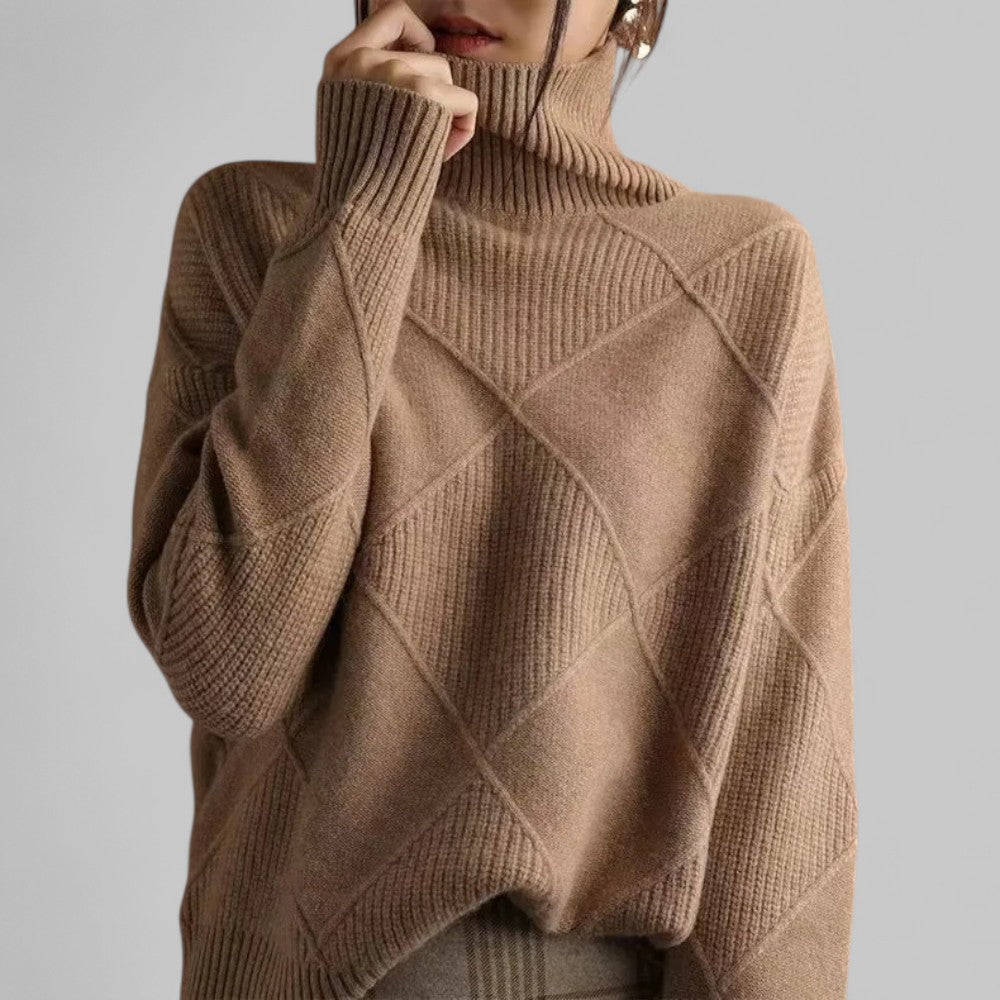Women’s Oversized Casual Turtleneck Sweater – Cozy Winter Knitwear 1