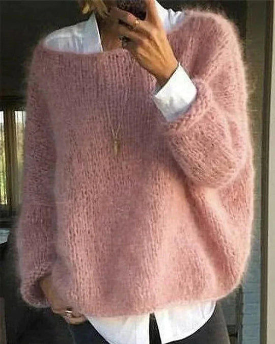 Women's Oversized Cozy Sweater – Relaxed Fit Winter Knit with Soft Fuzzy Texture for Effortless Style 0