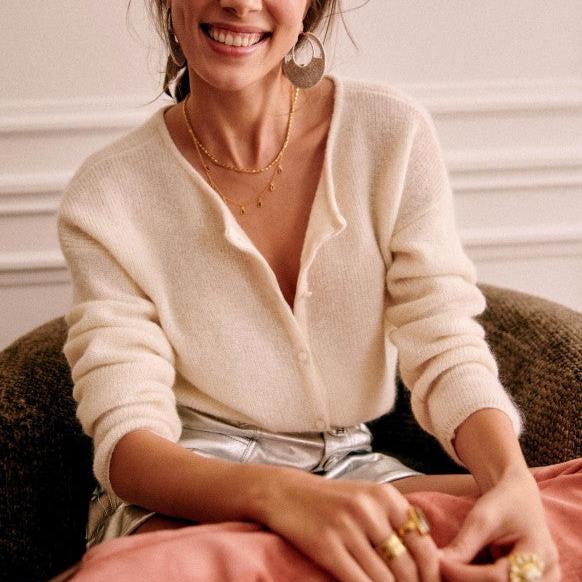 Women’s Relaxed Fit Button Sweater – Soft Everyday Wear with Classic Design 0