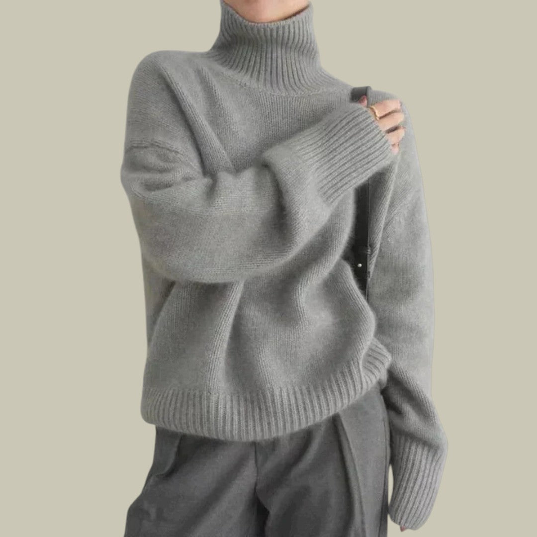 Women’s Relaxed Fit Merino Wool Turtleneck Sweater – Cozy and Elegant 0