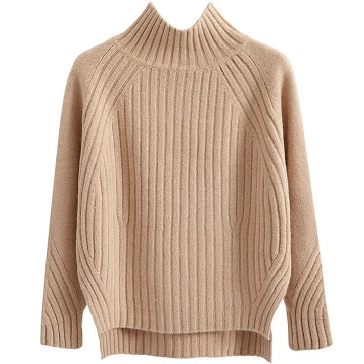 Women's Ribbed High Neck Winter Sweater – Cozy Soft Knit, Relaxed Fit for Cold Weather, Available in Multiple Sizes 3