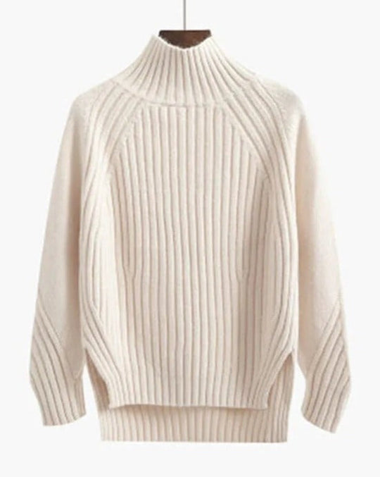 Women's Ribbed High Neck Winter Sweater – Cozy Soft Knit, Relaxed Fit for Cold Weather, Available in Multiple Sizes 4