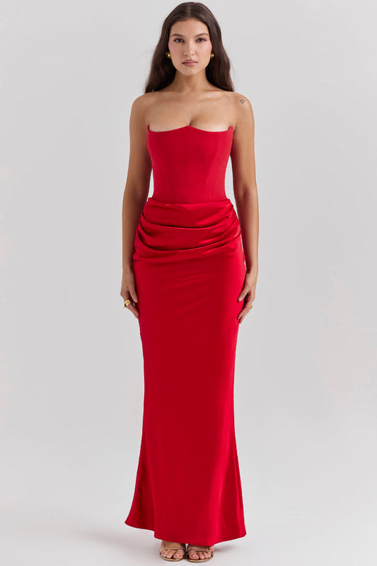 Strapless Corset Maxi Dress for Women